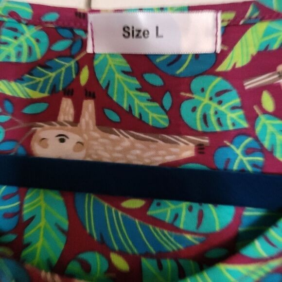 PNAEONG Women's Size large Cotton Nwt Muilt Color Night wear short Sleeve - Picture 2 of 7